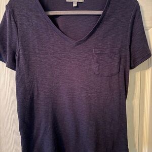 Women's V-Neck Navy Top